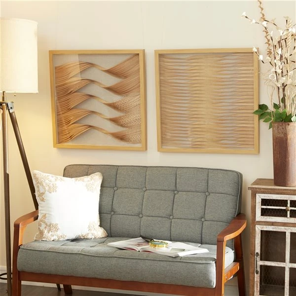 330940790_AlternateImage1_l.jpg Grayson Lane 20-in x 20-in Brown Wood Framed Coastal Style Abstract Wall Art - Set of 2 -GRAYSON LANE shop 330940790 AlternateImage1 l