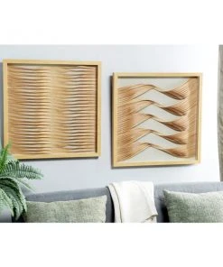 Grayson Lane 20-in x 20-in Brown Wood Framed Coastal Style Abstract Wall Art - Set of 2 2 Grayson Lane 20-in x 20-in Brown Wood Framed Coastal Style Abstract Wall Art - Set of 2 -GRAYSON LANE shop 330940790 AlternateImage2 l