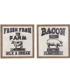 Grayson Lane 18-in x 18-in Black Metal Farmhouse Sign Wall Decor - Set of 2