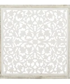 Grayson Lane 36-in x 36-in Mango Wooden Traditional Floral Wall Decor White -GRAYSON LANE shop 330940798 AlternateImage7 l