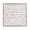 Grayson Lane 36-in x 36-in Mango Wooden Traditional Floral Wall Decor White