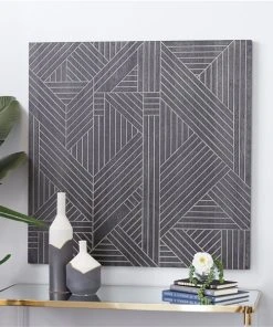 Grayson Lane 39-in x 39-in x 1-in Black Wooden Modern Wall Decor -GRAYSON LANE shop 330940799 AlternateImage2 l