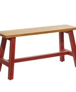 Grayson Lane 17-in x 35-in Farmhouse Brown Wood Bench