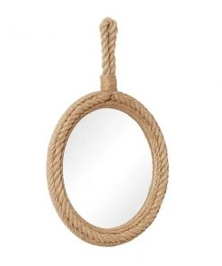 Grayson Lane 34-in x 23-in Round Brown Coastal Framed Wall Mirror 4 Grayson Lane 34-in x 23-in Round Brown Coastal Framed Wall Mirror -GRAYSON LANE shop 330940801 AlternateImage5 l