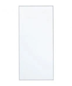 Grayson Lane 30-in x 14-in Rectangle White Contemporary Framed Wall Mirror