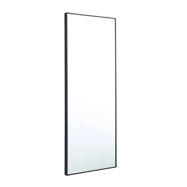 Grayson Lane 36-in x 14-in Rectangle Black Contemporary Framed Wall Mirror 4 Grayson Lane 36-in x 14-in Rectangle Black Contemporary Framed Wall Mirror - Image 4