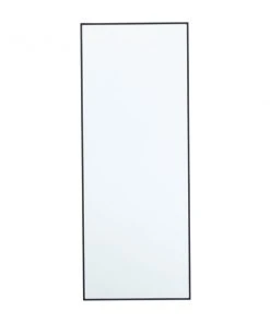 Grayson Lane 36-in x 14-in Rectangle Black Contemporary Framed Wall Mirror