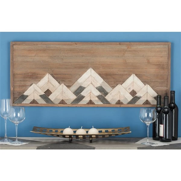 Grayson Lane 15-in x 39-in Brown Wooden Farmhouse Abstract Wall Decor 2 Grayson Lane 15-in x 39-in Brown Wooden Farmhouse Abstract Wall Decor - Image 2