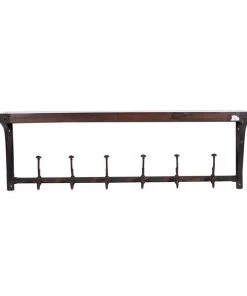 Grayson Lane 39-in x 13-in Brown Industrial Wood Wall Hook Rack with Shelf -GRAYSON LANE shop 330940814 AlternateImage5 l