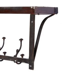Grayson Lane 39-in x 13-in Brown Industrial Wood Wall Hook Rack with Shelf -GRAYSON LANE shop 330940814 AlternateImage7 l