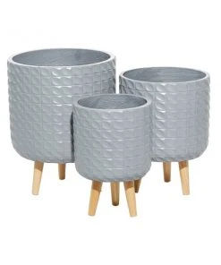 Grayson Lane 14.15-in x 17.75-in Grey Ceramic Planters - Set of 3 -GRAYSON LANE shop 330940820 AlternateImage5 l