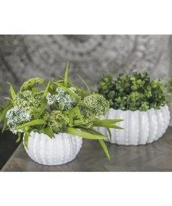 Grayson Lane 17-in x 7-in White Stone Low Bowl Planters - Set of 3 -GRAYSON LANE shop 330940822 AlternateImage2 l