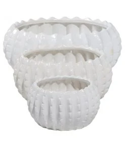 Grayson Lane 17-in x 7-in White Stone Low Bowl Planters - Set of 3 -GRAYSON LANE shop 330940822 AlternateImage5 l