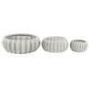 Grayson Lane 17-in x 7-in White Stone Low Bowl Planters - Set of 3