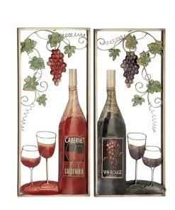 Grayson Lane 13-in x 32-in Traditional Wall Decor in Gold Metal - Set of 2