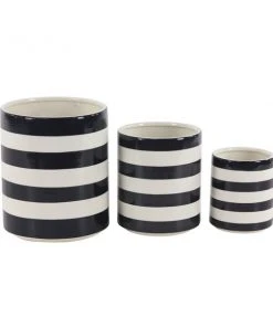Grayson Lane 10-in x 12-in Black Stone Planters - Set of 3