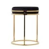 Grayson Lane Modern Black Cotton and Metal Round Ottoman