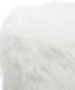 Grayson Lane Modern White Fabric Round Ottoman -GRAYSON LANE shop 330940859 AlternateImage4 l