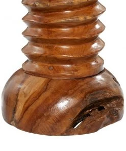 Grayson Lane Rustic Brown Teak Wood Round Ottoman -GRAYSON LANE shop 330940864 AlternateImage4 l