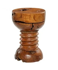 Grayson Lane Rustic Brown Teak Wood Round Ottoman -GRAYSON LANE shop 330940864 AlternateImage5 l