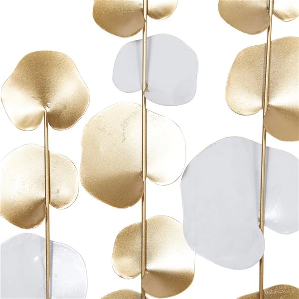 Grayson Lane 12-in x 33.5-in Gold Metal Modern Floral Wall Decor - Set of 2 3 Grayson Lane 12-in x 33.5-in Gold Metal Modern Floral Wall Decor - Set of 2 - Image 3