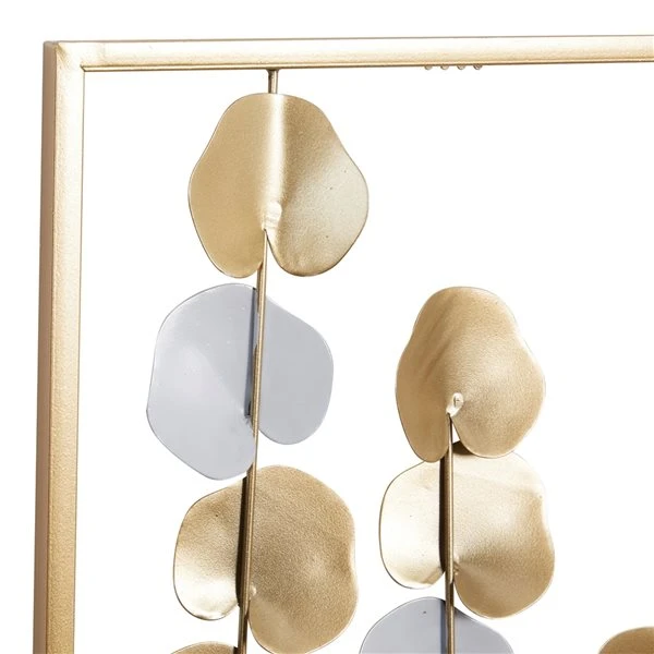 Grayson Lane 12-in x 33.5-in Gold Metal Modern Floral Wall Decor - Set of 2 4 Grayson Lane 12-in x 33.5-in Gold Metal Modern Floral Wall Decor - Set of 2 - Image 4