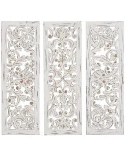 Grayson Lane 12-in x 36-in Grey Wooden Traditional Wall Decor - Set of 3