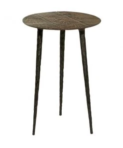 Grayson Lane 22-in x 15-in Brown Metal Round Accent Table