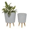 Grayson Lane 9.95-in x 14.30-in Grey Wood Planters - Set of 2