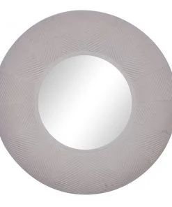 Grayson Lane 35-in x 35-in Round White Bohemian Framed Wall Mirror