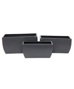Grayson Lane 19.70-in x 9.90-in Grey Metal Planters - Set of 3