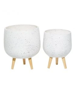 Grayson Lane 14.95-in x 16.85-in White Ceramic Planters - Set of 2 -GRAYSON LANE shop 330940899 AlternateImage5 l