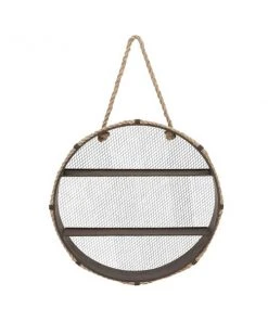 Grayson Lane 24-in x 24-in x 6-in Black Metal Industrial Wall Shelf