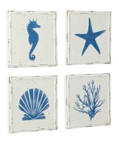 Grayson Lane 12-in x 12-in White Metal Coastal Wall Decor - Set of 4 -GRAYSON LANE shop 330940905 AlternateImage7 l