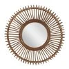 Grayson Lane 30-in x 30-in Round Brown Boho Framed Wall Mirror