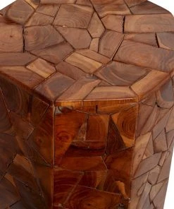 Grayson Lane 13-in x 17-in Brown Wood Octagon Accent Table -GRAYSON LANE shop 330940914 AlternateImage4 l