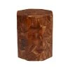 Grayson Lane 13-in x 17-in Brown Wood Octagon Accent Table