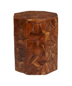Grayson Lane 13-in x 17-in Brown Wood Octagon Accent Table