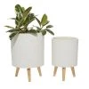 Grayson Lane 12.30-in x 17.50-in White Ceramic Planters - Set of 2