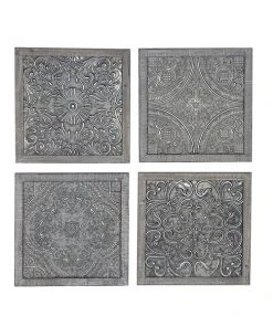 Grayson Lane 18-in x 18-in Farmhouse Wall Decor in Brown Metal - Set of 4