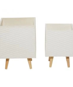 Grayson Lane 11.3-in x 15.6-in White Ceramic Planters - Set of 2 -GRAYSON LANE shop 330940938 AlternateImage5 l