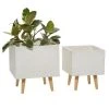 Grayson Lane 11.3-in x 15.6-in White Ceramic Planters - Set of 2