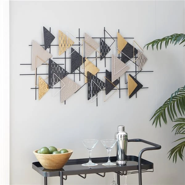 Grayson Lane 21-in x 42-in x 2-in Black Metal Contemporary Wall Decor 2 Grayson Lane 21-in x 42-in x 2-in Black Metal Contemporary Wall Decor - Image 2