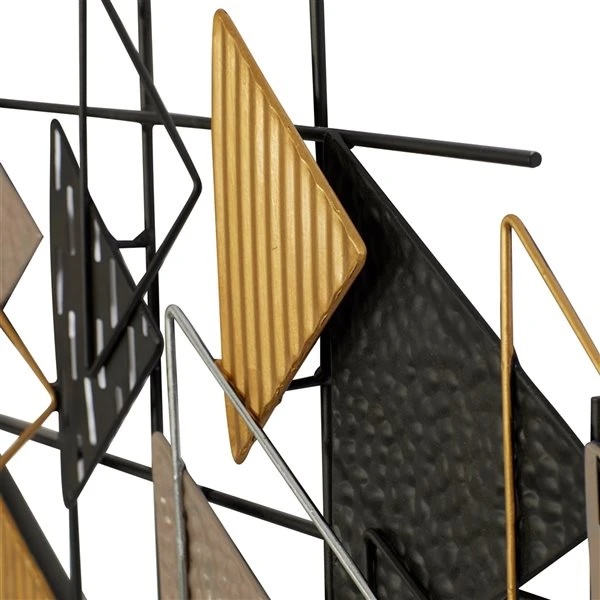 Grayson Lane 21-in x 42-in x 2-in Black Metal Contemporary Wall Decor 3 Grayson Lane 21-in x 42-in x 2-in Black Metal Contemporary Wall Decor - Image 3