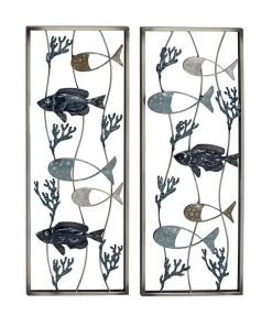 Grayson Lane 11-in x 29-in Blue Metal Coastal Fish Wall Decor - Set of 2 -GRAYSON LANE shop 330940947 AlternateImage7 l