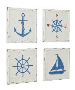 Grayson Lane 12-in x 12-in White Metal Coastal Wall Decor - Set of 2 -GRAYSON LANE shop 330940949 AlternateImage7 l