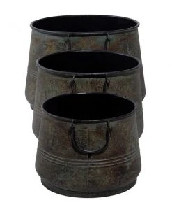 Grayson Lane 16-in x 11-in Brass Metal Planters - Set of 3 -GRAYSON LANE shop 330940956 AlternateImage5 l