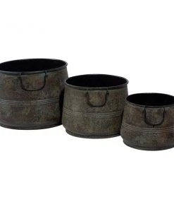 Grayson Lane 16-in x 11-in Brass Metal Planters - Set of 3 -GRAYSON LANE shop 330940956 AlternateImage6 l