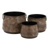 Grayson Lane 16-in x 11-in Brass Metal Planters - Set of 3