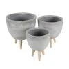 Grayson Lane 15-in x 16-in Grey Clay Planters - Set of 3